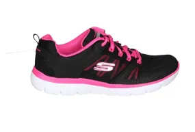 Blucher Nilon Negro Lado Tiras y Cuello Fuxia