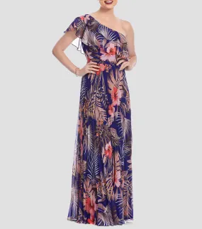 Eva Brazzi Vestido de Fiesta Largo Estampado Floral Mujer