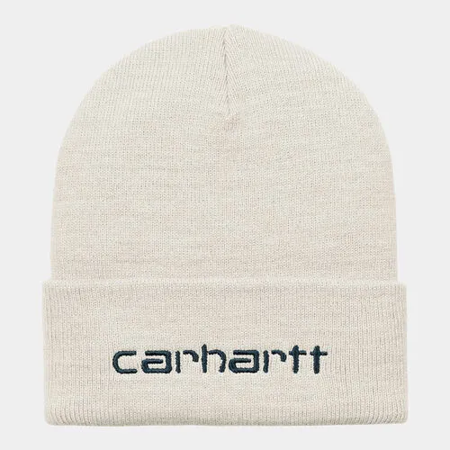Gorro BeigeCarhartt Script Beanie Wax Duck Blue