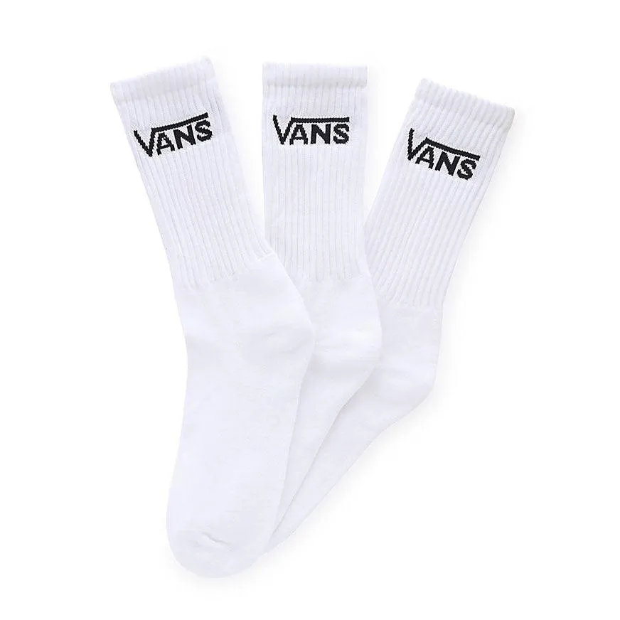 Medias Vans Classic Crew Tripack Blanco