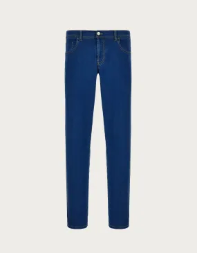 Pantalones cinco bolsillos de denim soft touch azul 