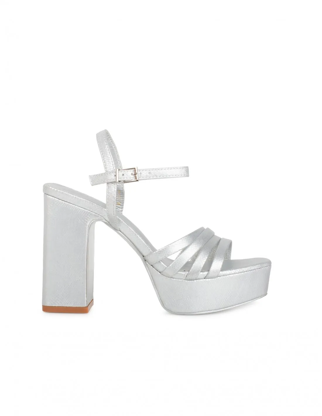 Sandalias Fiesta Plataforma Plata