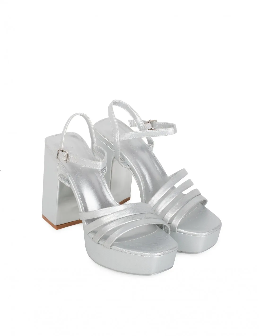 Sandalias Fiesta Plataforma Plata